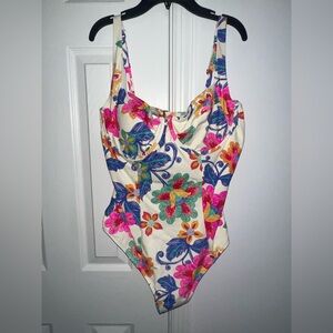Cupshe Colorful Floral one piece Swimsuit XL